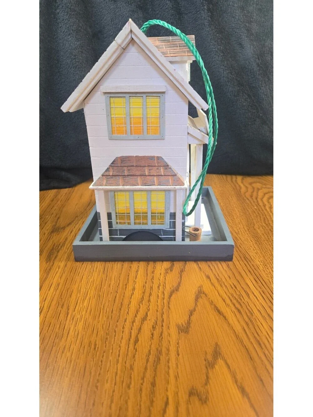 Handmade Wooden School House Birdhouse with Welcome Sign